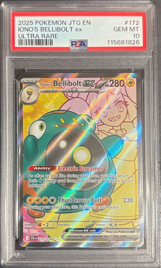 2025 Pokémon JTG EN Iono’s Bellibolt ex - Ultra Rare - PSA 10 GEM MINT